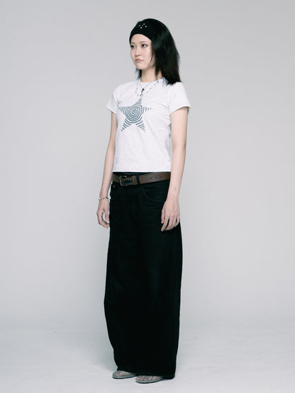 Star cropped T-shirt　（White)