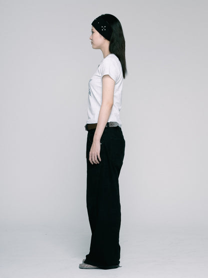 Star cropped T-shirt　（White)