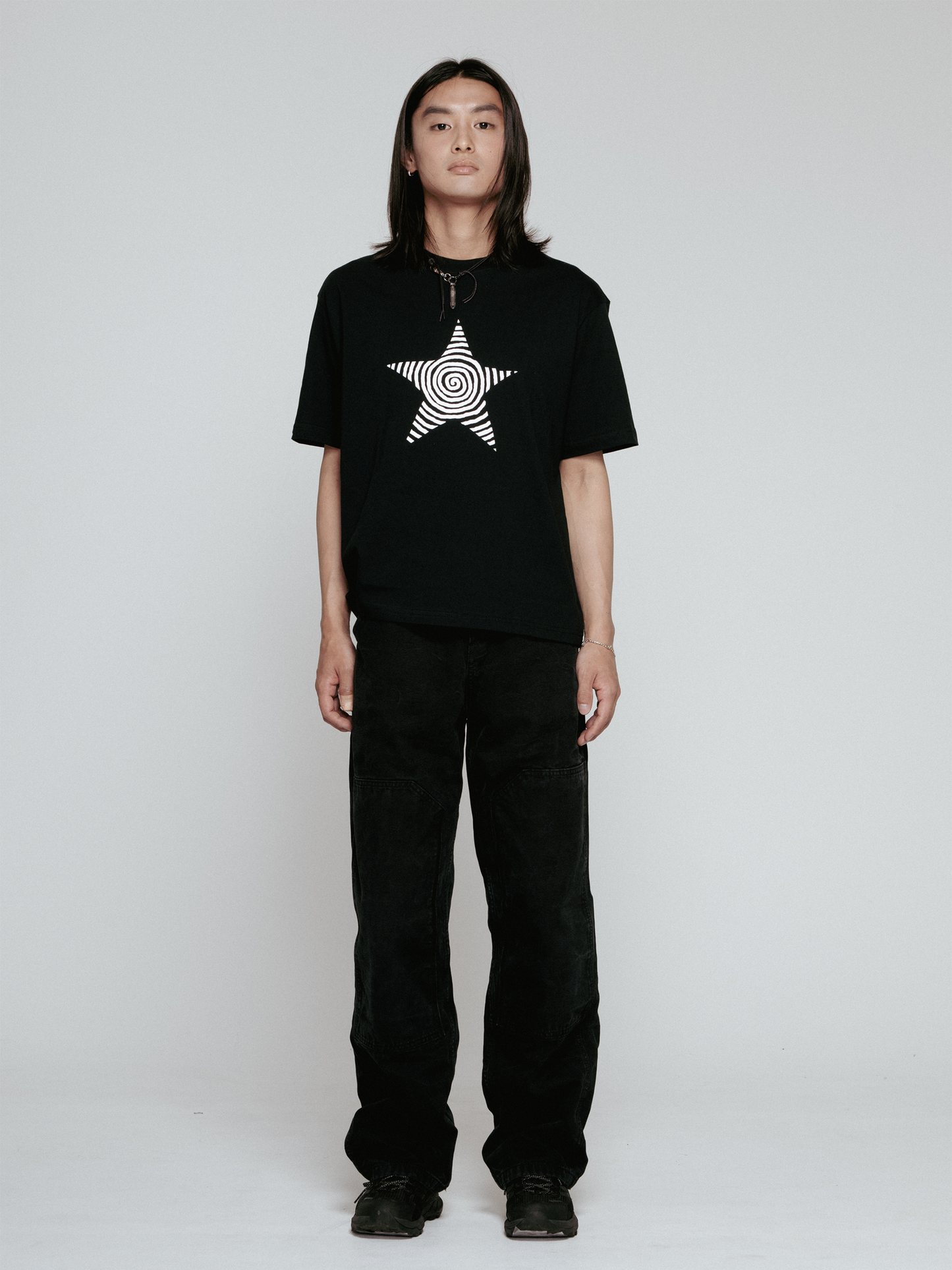 Star T-shirt（Short length Black）