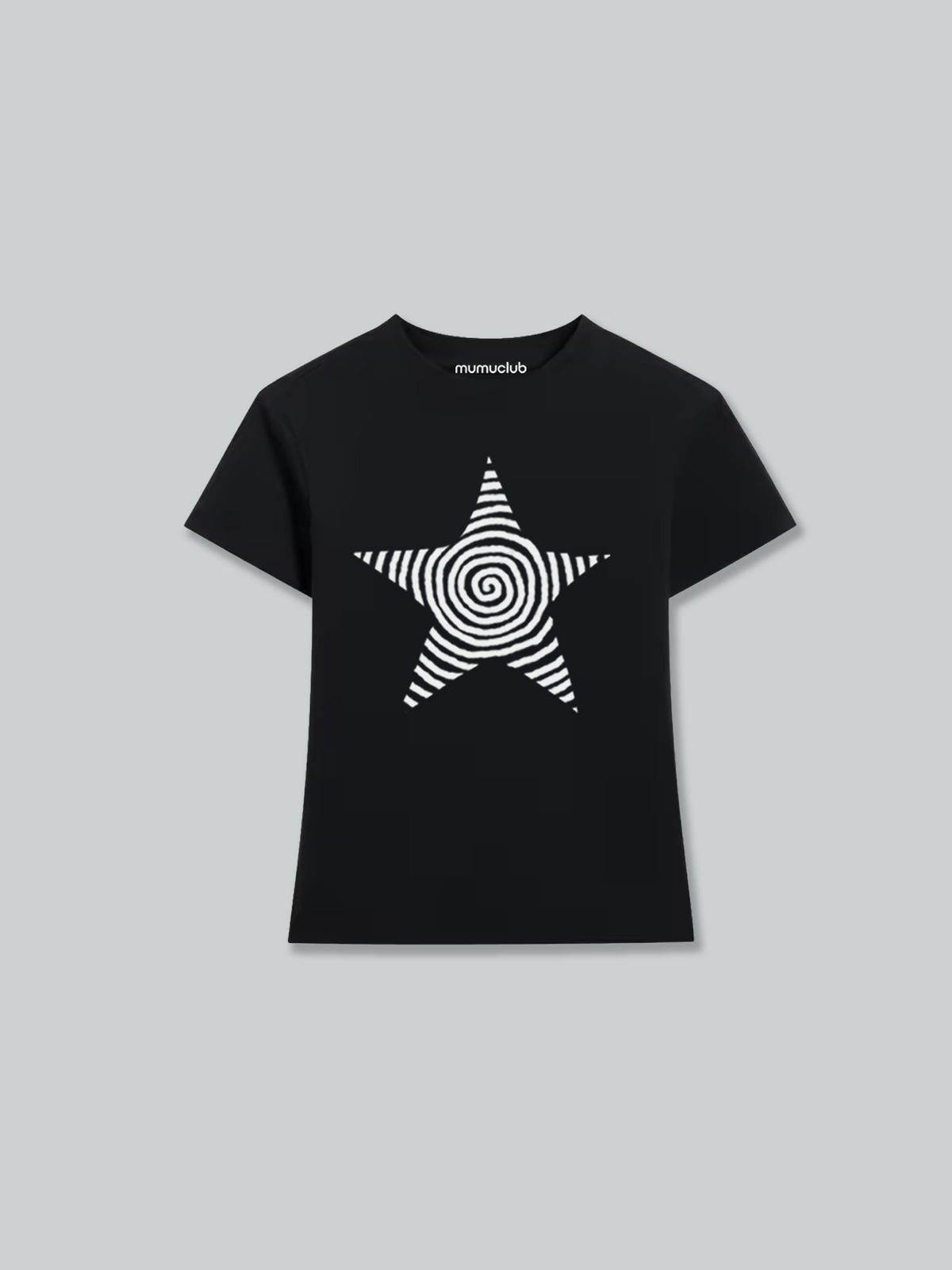 Star cropped T-shirt　（Black)
