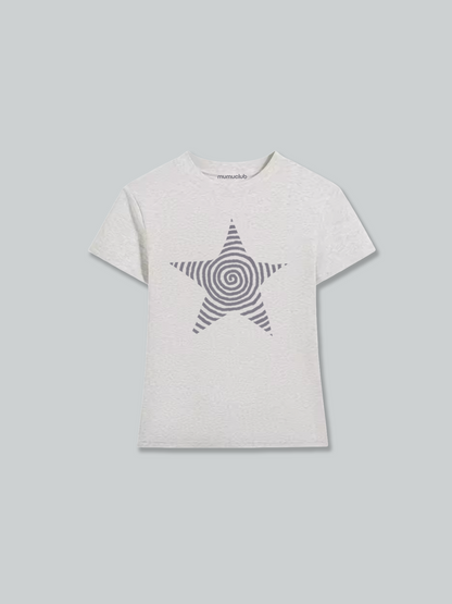 Star cropped T-shirt　（White)