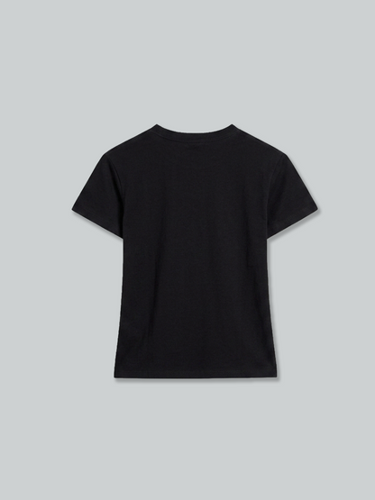 Star cropped T-shirt　（Black)